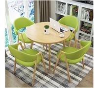 KG7HQRP Table à manger de 80 cm, ensemble de 5 pièces, design moderne, 1 table, 4 chaises, chaise longue rétro, café, hôtel, dessert, bureau (couleur : rouge) (vert)