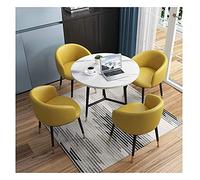 KG7HQRP Table à manger et chaise combinaison de meubles modernes ensemble 1 table 4 chaises bibliothèque, chambre à coucher, hôtel, bureau, magasin de desserts, table ronde (couleur : bleu, taille