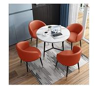 KG7HQRP Table à manger et chaise combinaison de meubles modernes ensemble 1 table 4 chaises bibliothèque, chambre à coucher, hôtel, bureau, magasin de desserts, table ronde (couleur : bleu, taille