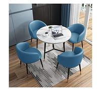 KG7HQRP Table à manger et chaise combinaison de meubles modernes ensemble 1 table 4 chaises bibliothèque, chambre à coucher, hôtel, bureau, magasin de desserts, table ronde (couleur : bleu, taille