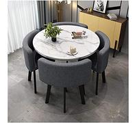 KG7HQRP Table basse et chaise combinaison balcon salon table à manger table et chaises en marbre Table quatre chaises (couleur : bleu taille : table carrée) (table circulaire grise)