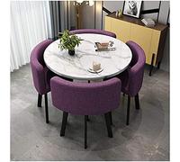 KG7HQRP Table basse et chaise combinaison balcon salon table à manger table et chaises en marbre Table quatre chaises (couleur : bleu taille : table carrée) (table ronde violet)