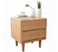 KG7HQRP Table de chevet avec 2 tiroirs en bois massif avec tiroirs pour chambre à coucher, table de lit d'appoint