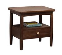 KG7HQRP Table de chevet en bois massif avec tiroirs et étagère en bois ouvert, table d'appoint de lit avec acier e pour chambre à coucher, dortoir