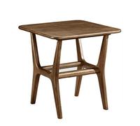 KG7HQRP Table de chevet en bois massif, empilable, avec compartiment de rangement ouvert, style rétro rustique chic, marron