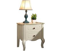 KG7HQRP Table de chevet moderne à 2 tiroirs - Polyvalente - Avec tiroir de rangement - Table d'appoint - Blanc