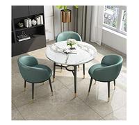 KG7HQRP Table de négociation de bureau et chaise combinaison moderne en marbre table ronde salon cuisine table à manger salon de beauté (couleur : gris) (bleu ciel)