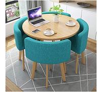 KG7HQRP Table de négociation de réception Table à manger et chaise Ensemble de 4 Café, bibliothèque, bureau, salon de beauté, table de loisirs (couleur : vert) (bleu ciel)