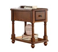 KG7HQRP Table de rangement à 2 couches, buffet avec tiroirs, meuble TV en bois massif, table de téléphone, 56 cm x 40 cm x 58 cm