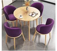 KG7HQRP Table de salon et chaises Salle de réunion Café Boutique de thé Terrain de golf Maison Bureau Hôtel Chambre (couleur : vert/couleur bois) (couleur violet/bois)