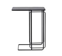 KG7HQRP Table de salon pour ordinateur portable, table d'appoint de canapé en forme de C, bureau en verre électronique en métal