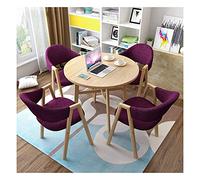 KG7HQRP Table et chaise de hall d'affaires pour salle combinée, magasin de desserts, petite table ronde, hôtel, ferme, restaurant, bureau (couleur : gris) (violet)