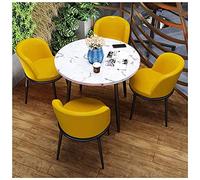 KG7HQRP Tables et chaises pour combinaison salon de thé magasin de vêtements bibliothèque bureau salle d'échecs chambre d'affaires 4 chaises cuir (couleur : violet) (jaune)