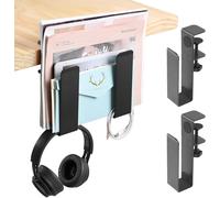 KGABERY-2 Pcs Support Pour Ordinateur Portable À Suspendre,Crochet De Poche Réglable Multifonction,Rangement Latéral Réglable Pour Ordinateur Portable Applicable Aux Chambres, Étude,Tables De Salon