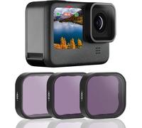 KGABERY-Lentilles De Filtre Nd8 Nd16 Nd32 Pour Gopro Hero 9 Hero 10 Hero 11 Black,Kit De Protection De Lentille De Filtre À Densité Neutre Pour Accessoires Gopro Hero 9/10/11 Black