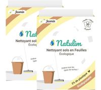 KGABERY-Nettoyant Pour Sols En Éco-Feuilles (30 Utilisations)Nettoyant Écologique Pour Sols,Détergent Écologique Pour Planchers-Nettoie Sans Polluer La Planète-Lot De 2 (Parfum Jasmin)