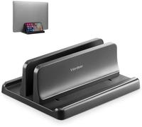 KGABERY-Support Vertical Ordinateur Portable, Support Pc Portable Réglable 3 En 1 En Plastique, Support Laptop Stand Compatible Avec Macbook/Pro, Mac, Ipad, Ordinateurs Portables Jusqu'À 17""-Noir