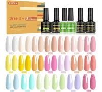 Kgabery-Vernis Semi-Permanent 26pcs, 20 Couleurs Populaires Lot Vernis Gel Uv Led Avec 1 Base Coat, 1 Glossy, 1 Matte Top Coat, 1 Top Coat Fluorescent Et 2 Vernis Remover, 8ml