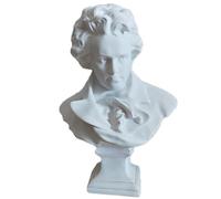 KGADRX 15 cm résine Imitation plâtre Trompette Musicien Beethoven Buste Figure Sculpture Ornement européen