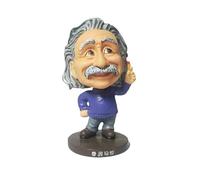 KGADRX Poupée Einstein Bobblehead, Figurine Ornements Décoratifs, Poupée Voiture Décoration Fête des Pères, Cadeau Décor à la Maison, Statues Gris et Blanc