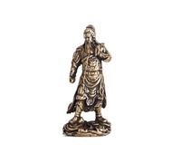 KGADRX Sculptures pour la décoration de la Maison Mini Ornement de Guan Gong, Laiton rétro Dieu Martial de la Richesse en Bronze, Petite Statue en Bronze Guan YU