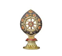 KGADRX Statue Bouddhiste de la Roue du Dharma, décorations tibétaines pour la Maison, Accessoires de Bureau, Sculpture de Bouddha, Sculpture Feng Shui, Cadeau pour la Maison