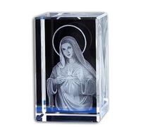 KGADRX Statue en Cristal 3D gravé Cristal Ornements Art Vierge Marie décor à la Maison Cadeau de Table pour la décoration d'étagère de Bureau