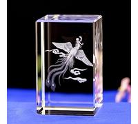 KGADRX Statue en Cristal 3D Ornements en Cristal gravé Art Phoenix Cristal décor à la Maison Cadeau de Table pour la décoration d'étagère de Bureau