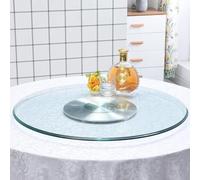 KGAILL Assiette de Service Lazy Susan Plateau Tournant en Verre Trempé 60-110cm Plateau Rotatif pour Table À Manger, Plateau de Service Rotatif 360°(31in/80cm)