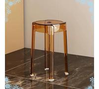 KGAILL Tabouret Transparent Acrylique Tabourets Hauts 46cm, Moderne Remplacement De Tabouret - Empilables, Tabouret De Café pour Famille Salon (Color : Amber, Size : 2PCs)