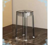 KGAILL Tabouret Transparent Acrylique Tabourets Hauts 46cm, Moderne Remplacement De Tabouret - Empilables, Tabouret De Café pour Famille Salon (Color : Gray, Size : 2PCs)
