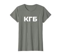 KGB de l'OLD CCCP USSR Fédération Russe T-Shirt, Femme, Vert Kaki chiné, M
