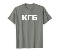 KGB de l'OLD CCCP USSR Fédération Russe T-Shirt, Homme, Vert Kaki chiné, M