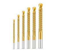 KGBHSCTTIE 2pcs 6.5mm HSS Twist Drill Bits Set Serrated Grooving Cutting Tap Spiral Saw Wood Metal Hole Saw Titanium Drill Tools KGBHSCTTIE