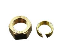 KGBHSCTTIE Brass Compression Pex 1216/1418/1620/2025/2632 Pipe Fitting Aluminum Pipe Ring and Nut(2632,Ring)