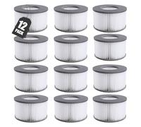KGC Cartouches de Filtre pour MSpa filtres,12 pcs Filtre compatibles avec Les modèles pour Whirlpool MSpa à partir de 2020, Cartouche de Filtre à Eau pour piscines gonflables, Bains à remous et spas