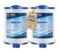 KGC Filtre de Spa 6CH-940 pour Bain à Remous, Lot de 2, Filetage SAE 1 1/2" | Remplacement pour Pleatco PWW50P3, Unicel 6CH-940, Filbur FC-0359 et Waterway 817-0050, lavable, haut débit