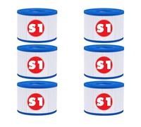 KGC Lot de 6 S1 Filtre pour Spa, 10.6cm x 4.5cm x 7cm, S1 Filtre Cartouche Piscine Filtrantes,Cartouche S1 Filtrante-Compatible avec Intex 29001E Spa,Cartouche Filtre Spa pour Intex S1 Reutilisable