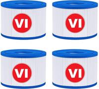 KGC VI Filtre pour Spa, VI Filtre Cartouche Piscine Filtrantes, Cartouche VI Filtrante- Compatible avec Bestway 58323E, Compatible avec Coleman Saluspa 90427E, Compatible avec Lay-Z-Spa (4PCS)