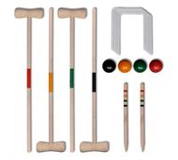 KGCRYUWED Kit de croquettes pour 4 joueurs - Raquette en bois - Balles | Bois de pin massif, loisirs en plein air, pour enfants à partir de 3 ans