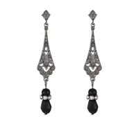 KGDUYC 1 paire de boucles d'oreilles en perles pour femmes, clips d'oreilles en perles longues, boucles d'oreilles en perles argentées, boucles d'oreilles mariage, clips d'oreilles pour femmes