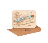 KGDUYC 1 pièce Dandelion Wish Filler, Money Gift, Wrapped with Envelope, Funny Gift, Birthday Wedding, Youth Giving, Travelling, Money Gift made of wood