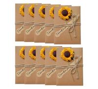 KGDUYC 10 Pièces Cartes de Vœux en Fleurs Séchées avec Enveloppe Kraft, Cartes d'Anniversaire Drôles, 105 x 71 mm