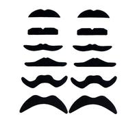 KGDUYC 12 pièces collées moustache, moustache collée, costume fausse moustache, fête moustache détective, gel moustache enfants, autocollant kit moustache, moustache collée