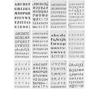 KGDUYC 12 Pièces Pochoir Lettre et Chiffre, Pochoirs Lettres, Pochoir Lettre Alphabet, Réutilisable Lettres Chiffres et Symboles Pochoir,pour Scrapbooking,Peinture,Peindre la Décoration Écrire