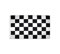 KGDUYC 1PCS Drapeau Damier 150 x 90 cm Blanc et Noir avec 2 œillets Métalliques Fanion Drapeaux de Course Tissue Drapeau F1 Parfait pour Les Festivals Manif Decoration Extérieur