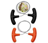 KGDUYC 2 Pcs Scie à Fil en Acier Inoxydable, Tronçonneuse de Poche Tube PVC Mini Extérieure Anti-Rouille Manuelle Facile à Ranger Câble Outil De Scie Kit pour l'extérieur le Camping Randonnée