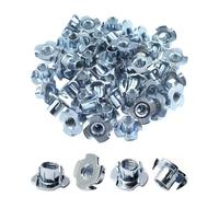 KGDUYC 20 pièces Écrous noyés, M10 x 13mm Acier au carbone Écrous noyés avec 4 pointes noyées, Douille noyée Écrous noyés