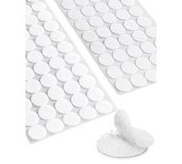 KGDUYC 256 Paires Scratch Autocollant Rond, 10mm Pastille Scratch Autocollant Crochets et Boucles, Blanc Double Face Rond Pastille Adhesive Collant Point, pour DIY, Artisanat etc.