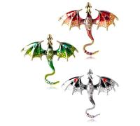 KGDUYC 3 Pièces Broches Dragon - Broches Dragon Drôles, Broche Épinglette Dinosaure, Cadeaux Écharpe Broche Breloques Épinglette pour Femmes et Hommes, Foulards, Pulls Vestes